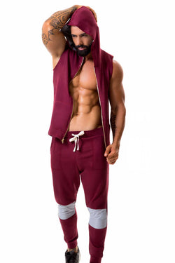 Jor Red-Wine Soho Sleeveless Hoodie thumbnail 2