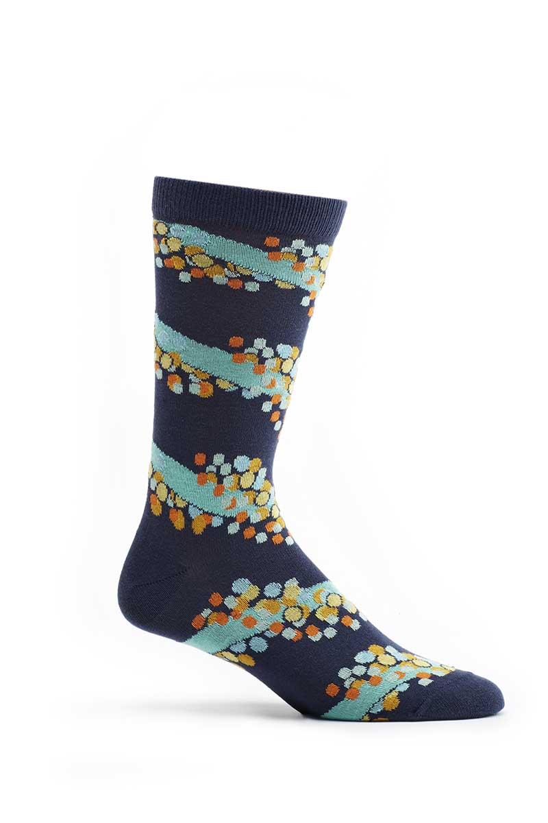 Ozone Blue Double Wrapped Helix Crew Sock