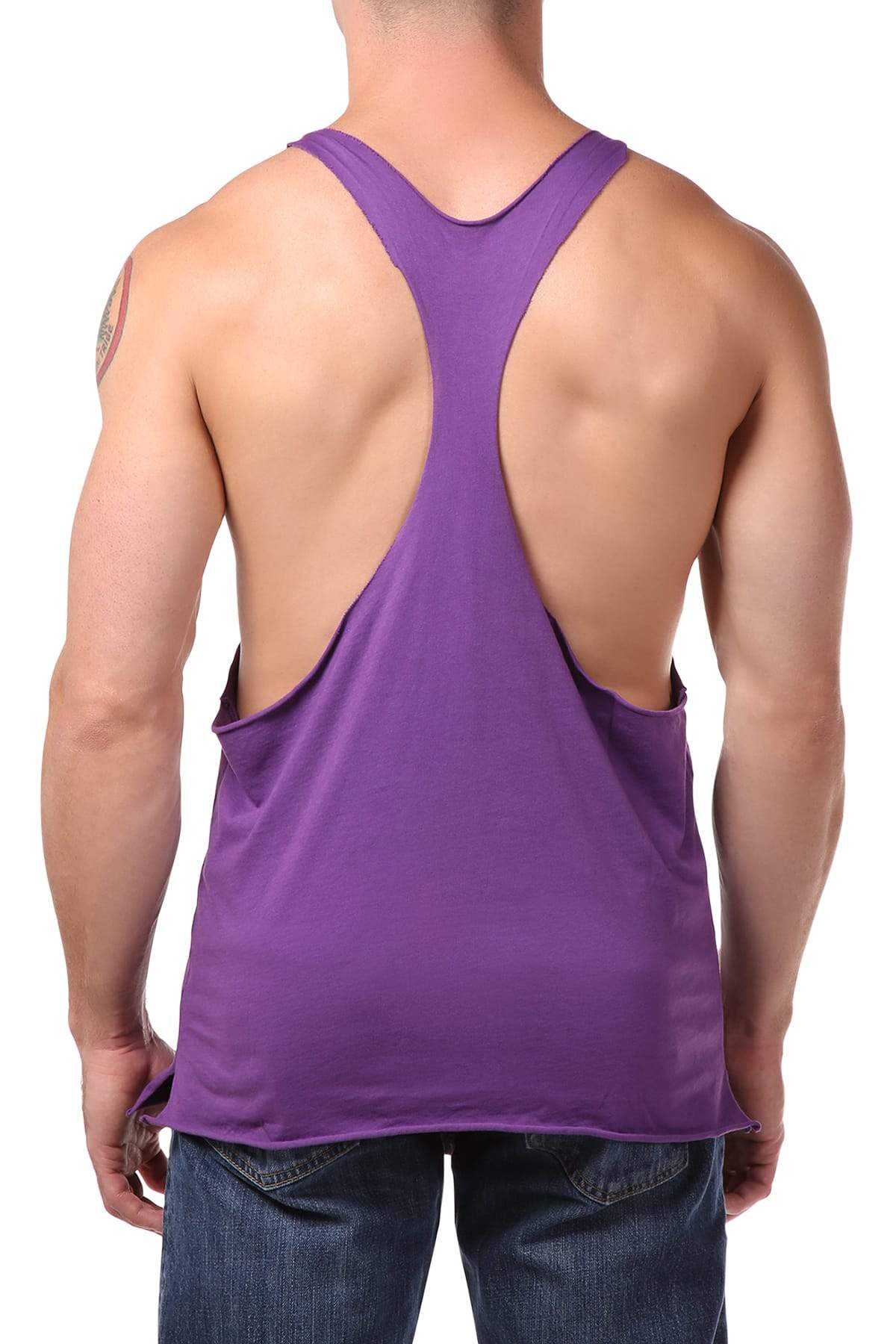 Y.M.L.A. Purple Raw Edge String Tank