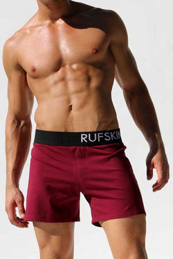 Rufskin Burgundy Daniel Loose Fit Stretch Lounge Shorts thumbnail 1