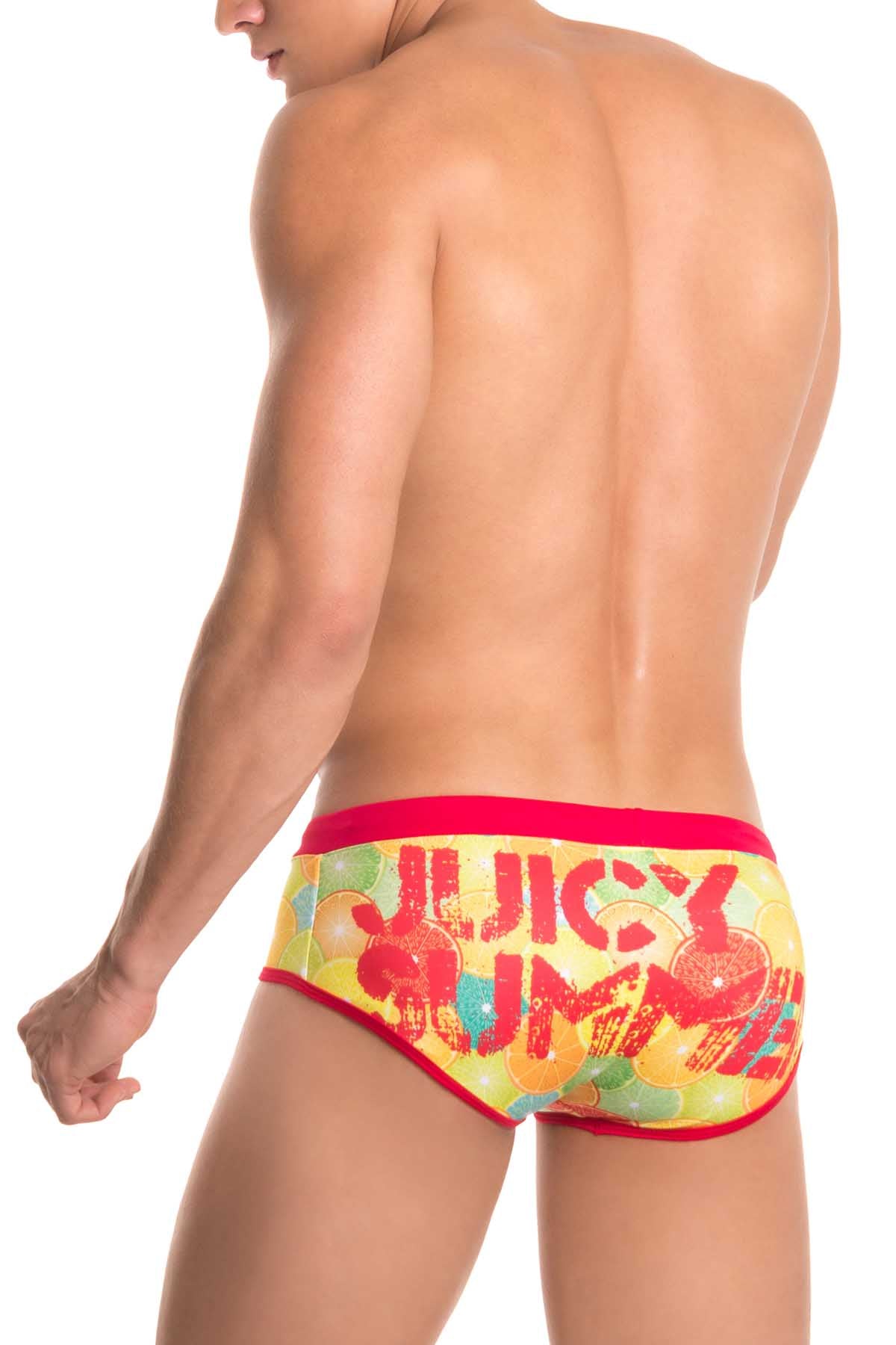 Jor Printed Orange Swim Brief