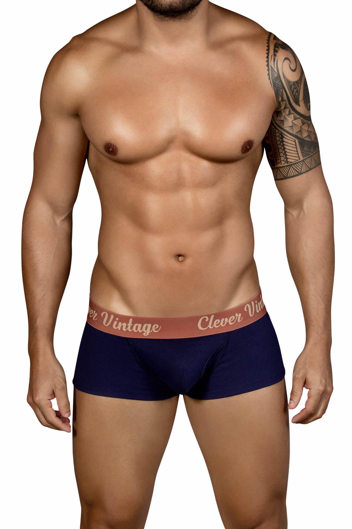 Clever Navy Old-School Open-Fly Boxer Brief