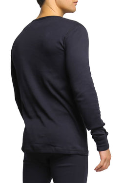 2(X)IST Black Essential Long Sleeve Henley thumbnail 3