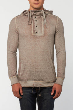 Cohesive & Co. Skalden Taupe Burnout Thermal Hoodie thumbnail 1