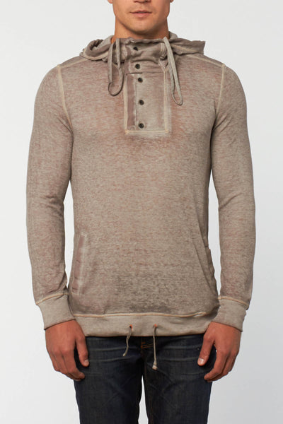 Cohesive & Co. Skalden Taupe Burnout Thermal Hoodie