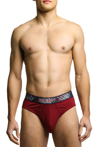 2(X)IST Cranberry Tartan Brief