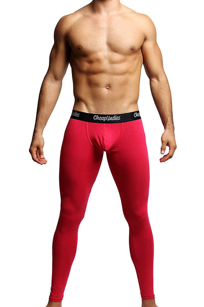CheapUndies Red Contour Pouch Long Underwear