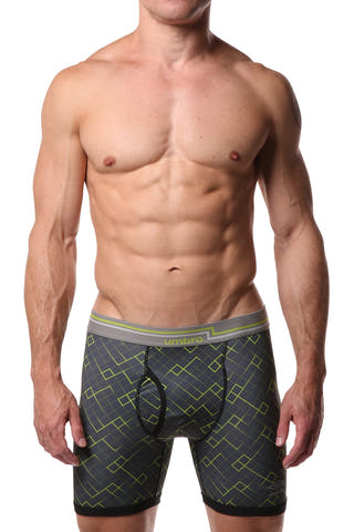Umbro Neon Green/Charcoal  Diamond Performance Boxer Brief