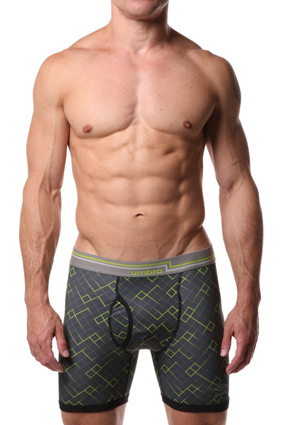 Umbro Neon Green/Charcoal  Diamond Performance Boxer Brief