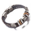 Dark Brown Leather Weaving Rope Chain Bracelet