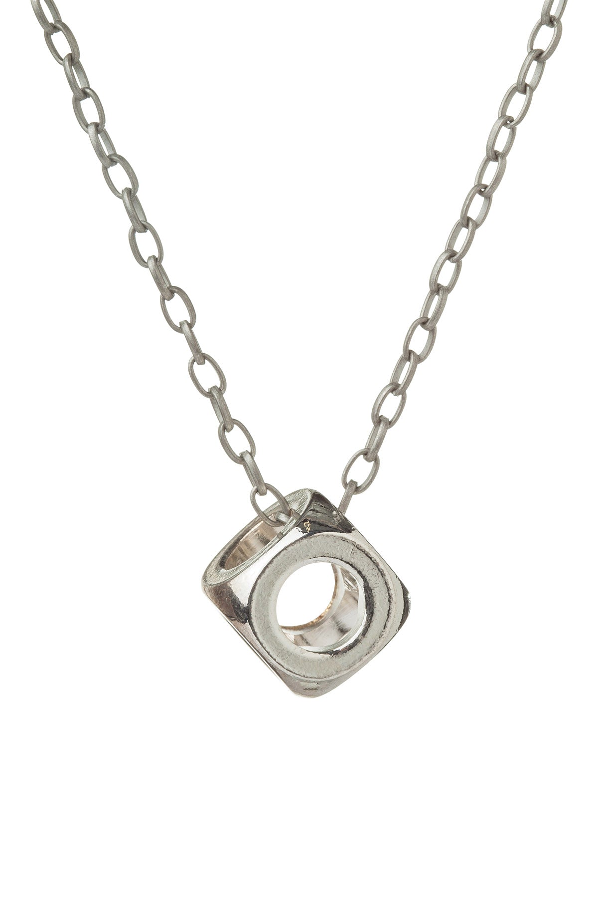 Rave Cube Silver Necklace