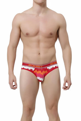 2(X)IST Ski Patrol Red Ikat Print No-Show Brief
