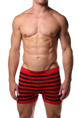 Knocker Red & Black Stripe Seamless Boxer Brief