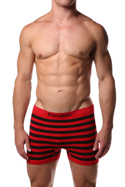 Knocker Red & Black Stripe Seamless Boxer Brief thumbnail 1