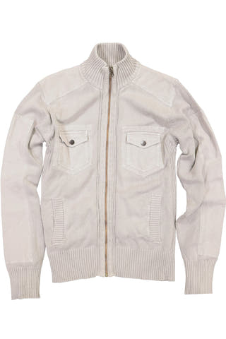 P.O.V. Grey-Putty Urban Zipper Sweater