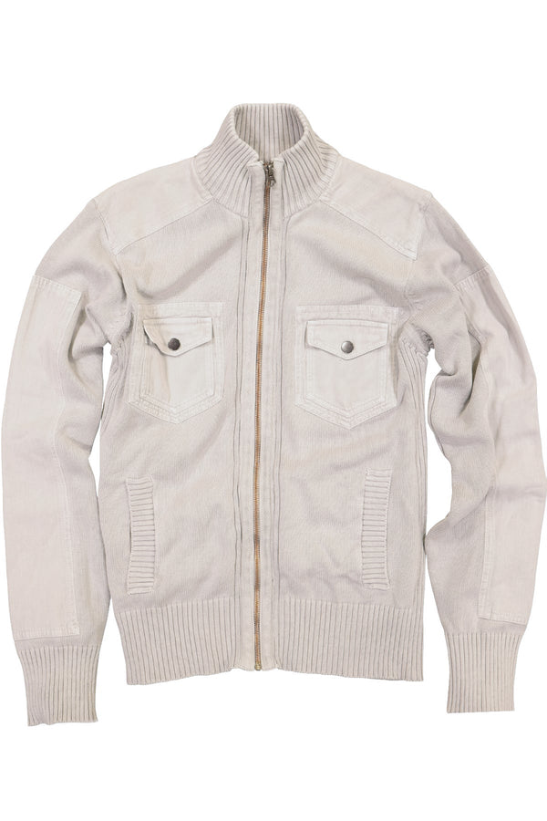 P.O.V. Grey-Putty Urban Zipper Sweater