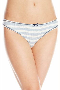 Tommy Hilfiger Chambray-Stripe Ruche Bikini Brief thumbnail 1