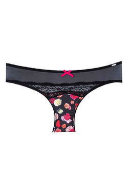 Christian Lacroix Black Carnation Satin Imprimer Bikini thumbnail 1