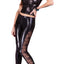 Coquette Black Wet-Look & Lace Legging