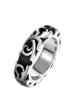 Gomaya Black & Silver Stainless Steel Ring thumbnail 2