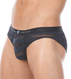 Gregg Homme Black Mesh Encore Waistband Briefs thumbnail 2