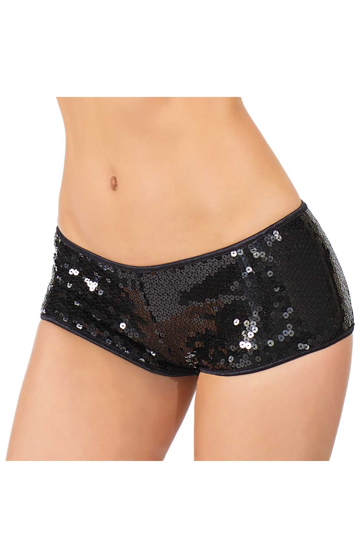 Coquette Black Sequin Booty Short