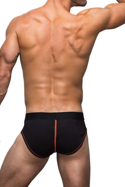 Marco Marco Black & Neon Orange Stitched Brief thumbnail 3