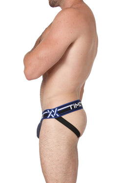 Timoteo Navy & Black Jet Stream U-Bulge Jockstrap thumbnail 4