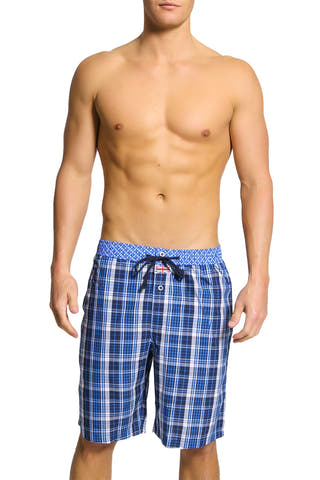 English Laundry Blue Plaid Drawsting Short