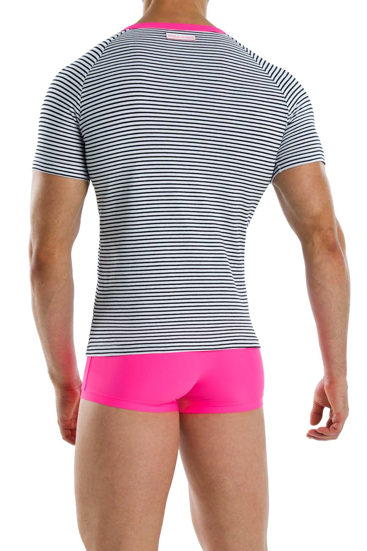 Modus Vivendi Neon-Fuchsia Narrow V-Neck Tee