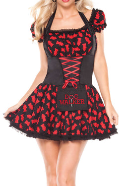 Coquette Black & Red Dog Walker Costume thumbnail 1
