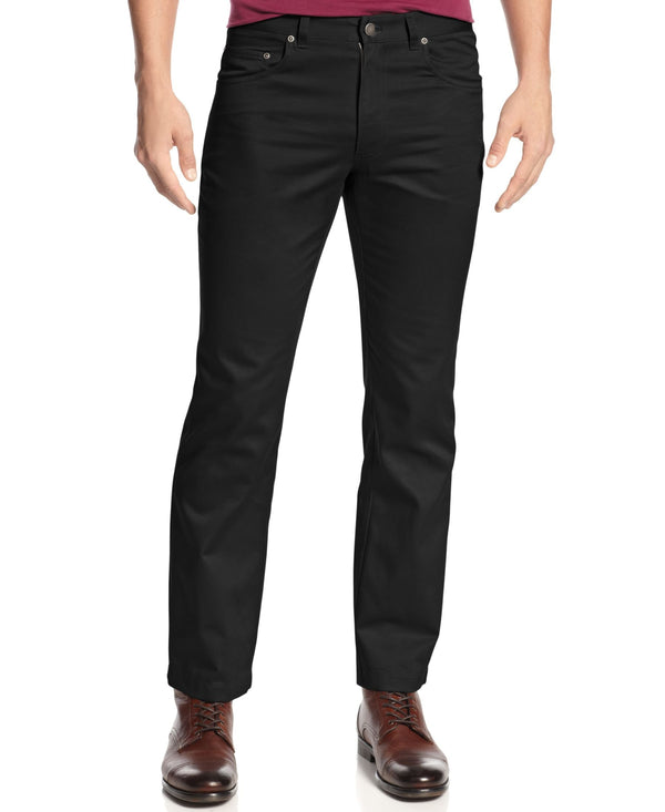 INC Mens Milan Straight Leg Slim Fit Trouser Pants Black 36/32