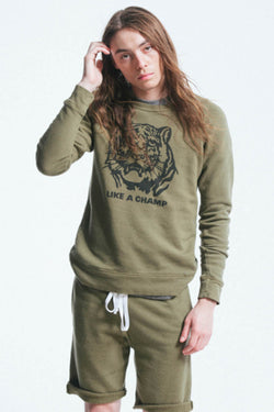 Rxmance Unisex Army Green Like A Champ Sweatshirt thumbnail 2