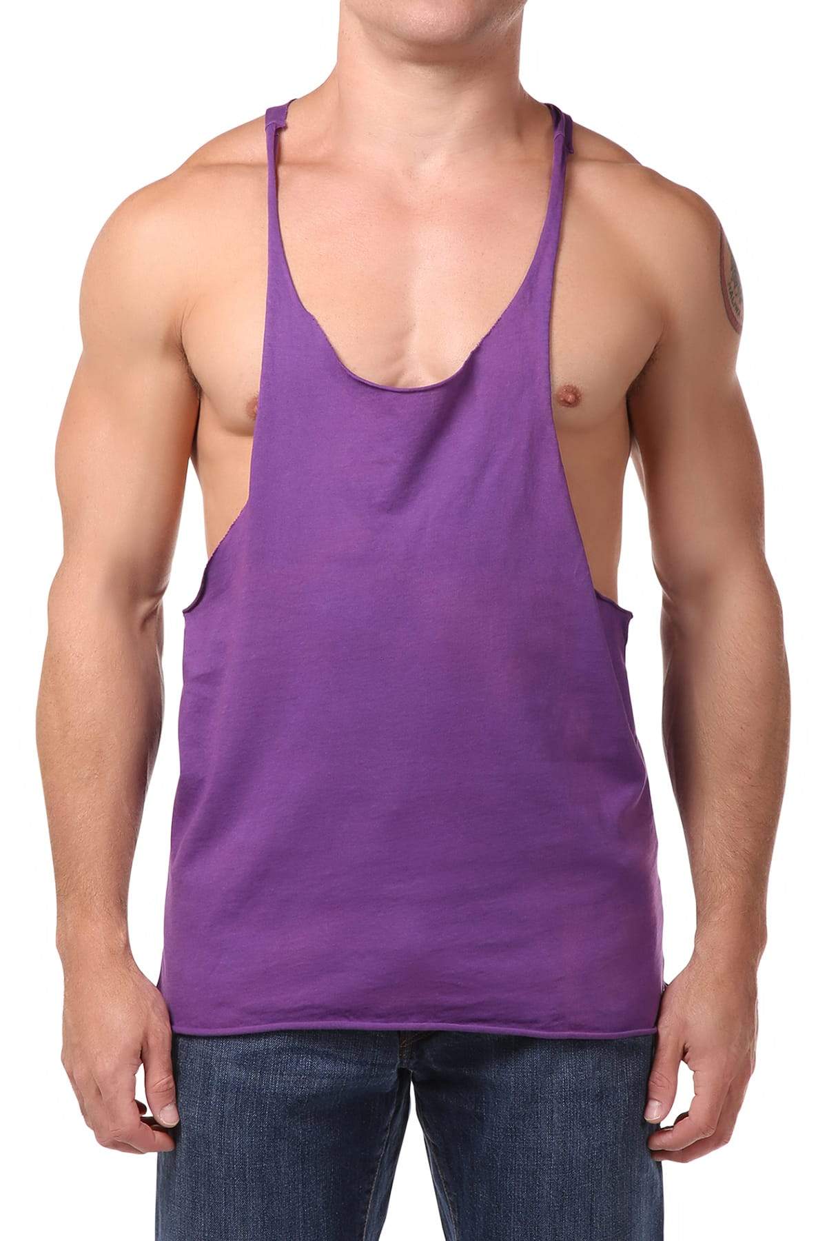 Y.M.L.A. Purple Raw Edge String Tank