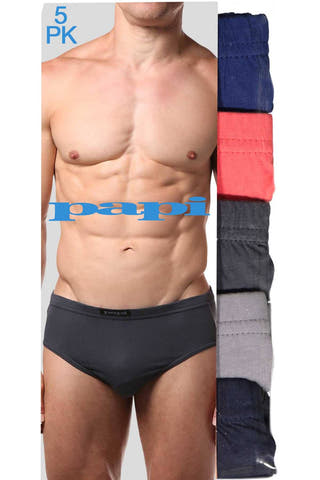 Papi Cayenne/Blue/Navy/Grey/Black Low-Rise Brief 5-Pack