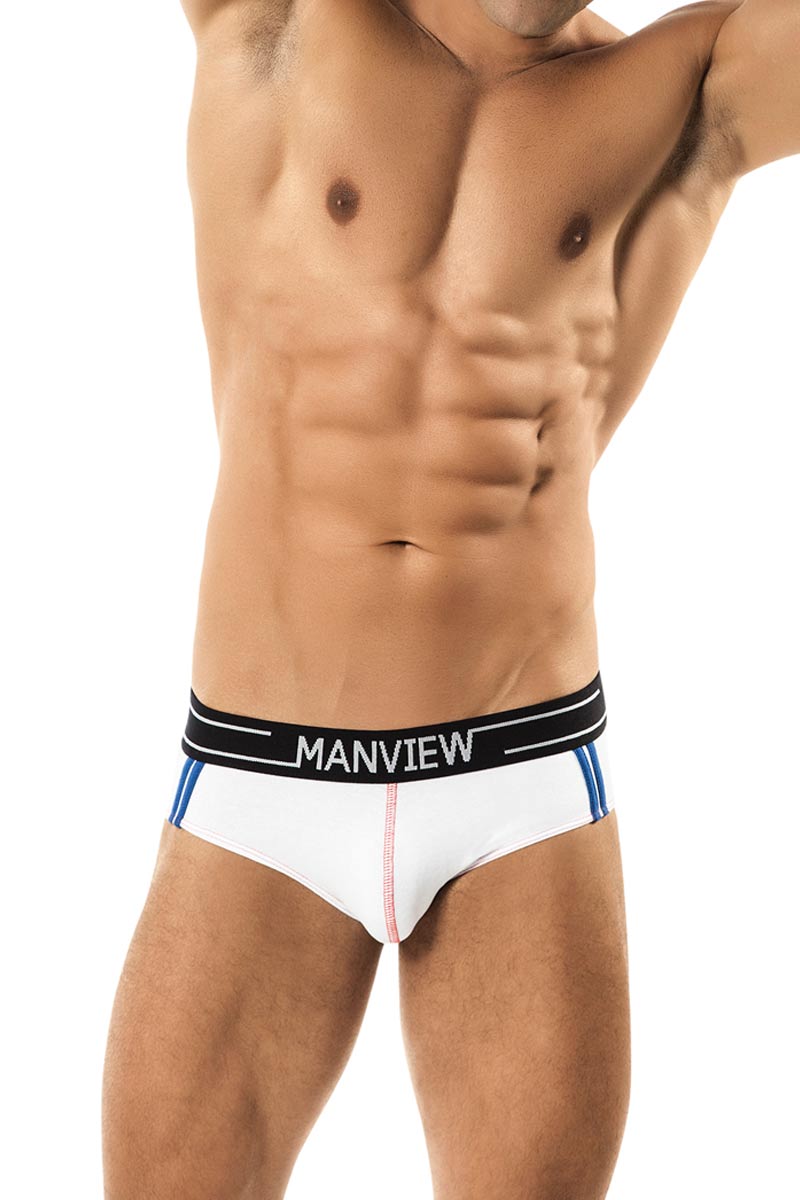 Manview White Stretch Cotton Edger Brief