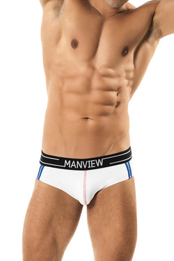 Manview White Stretch Cotton Edger Brief thumbnail 1