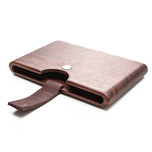 Something Strong Brown Walnut Wood Card Case With Lacquer