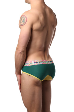 EppureLuca Yellow/Green Alessandro Low-Rise Color-Blocked Brief thumbnail 2