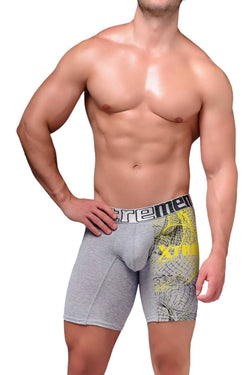 XTREMEN Grey/Yellow Printed Boxer Brief thumbnail 2
