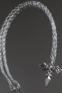 Rave Silver Flaning Cross Necklace thumbnail 2