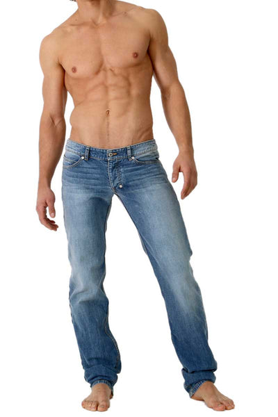 Rufskin Faded Blue Donovan Distressed Denim Jeans