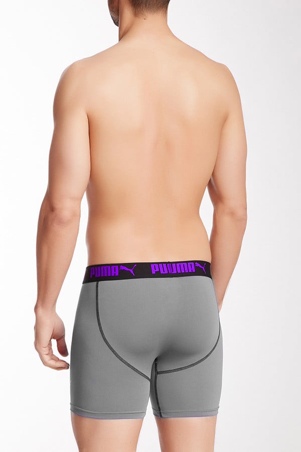 Puma Grey & Purple Performance Boxer Brief