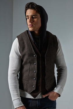 RNT23 Brown Hooded Vest thumbnail 3