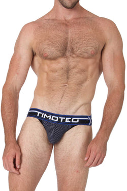 Timoteo Navy & Black Jet Stream U-Bulge Jockstrap thumbnail 2