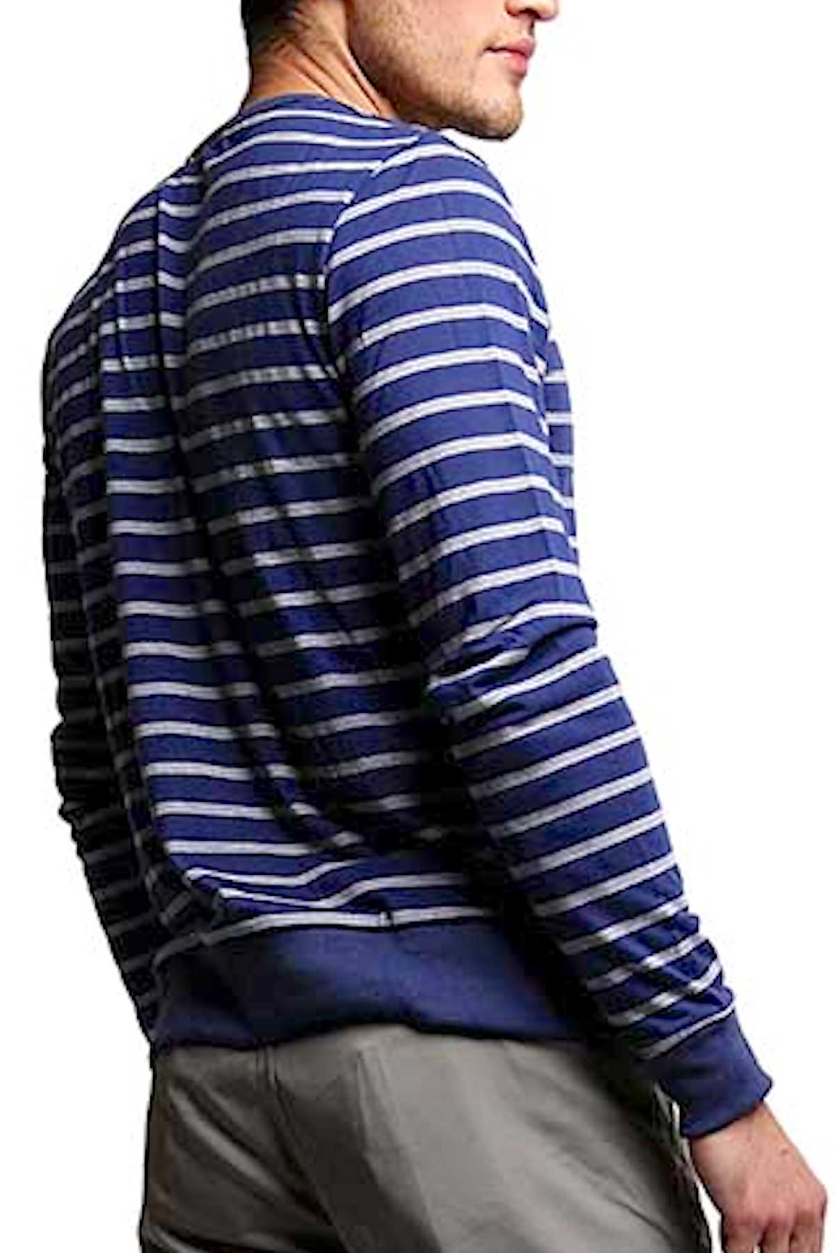 Something Strong Blue & White Something Scholarly  Cardigan