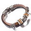 Brown Leather Weaving Rope Chain Bracelet