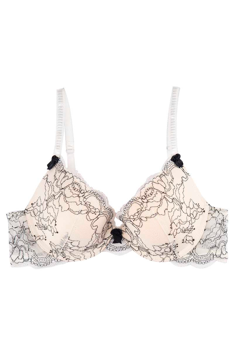 Catherine Malandrino White Corded Lace Demi Bra