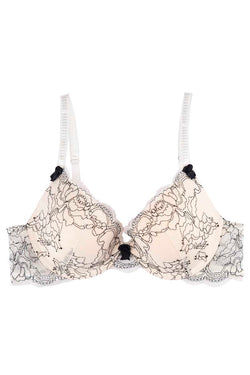 Catherine Malandrino White Corded Lace Demi Bra thumbnail 1