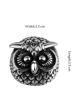 Gomaya Retro Silver Owl Stainless Steel Ring thumbnail 3